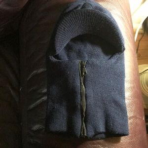 Zippered visor hooded neck cap